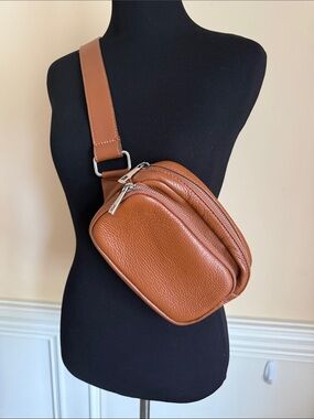 Isadora Brown Genuine Leather Crossbody Bag‎